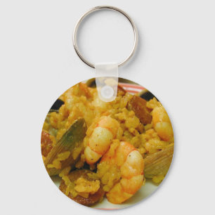 Paella Shrimp Clams Sausages Rice Key Ring