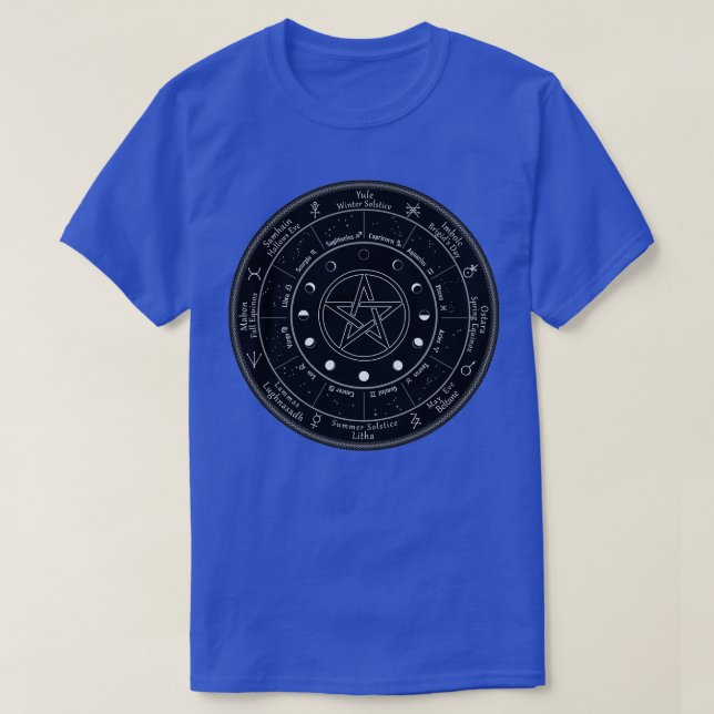 Pagan Calendar Wheel of The Year T-Shirt (Design Front)