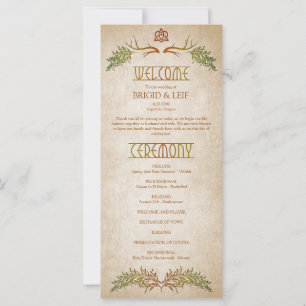 Pagan Celtic Antlers Wedding Program