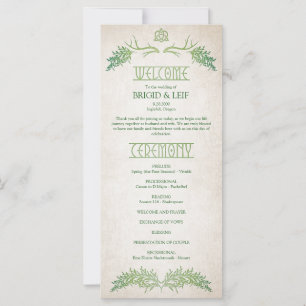 Pagan Celtic Antlers Wedding Program