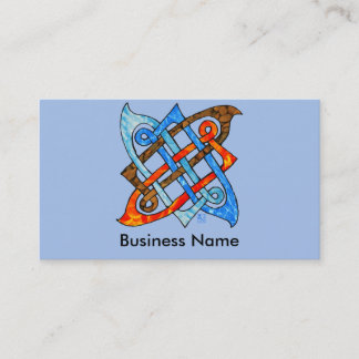 Pagan Celtic Knot Earth Air Fire Water Elements Business Card