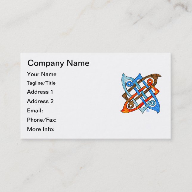 Pagan Celtic Knot Earth Air Fire Water Elements Business Card (Front)