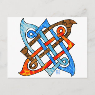 Pagan Celtic Knot Earth Air Fire Water Elements Postcard