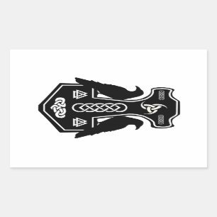 Pagan Celtic Norse Thor's Hammer Rectangular Sticker