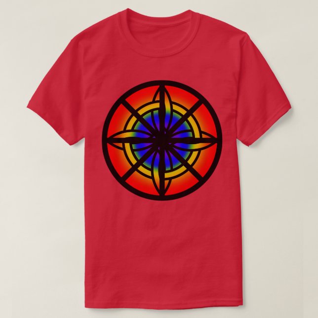 Pagan Celtic Rainbow Compass T-Shirt (Design Front)