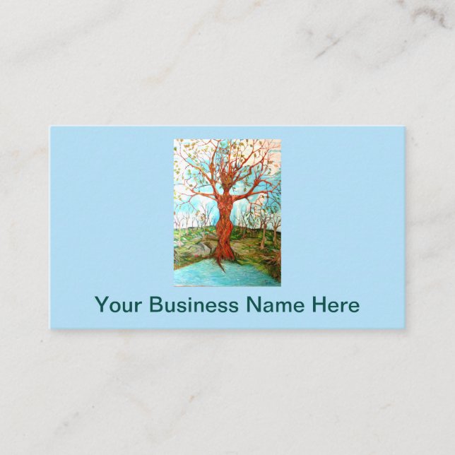 Pagan Dryad Tree Goddess Wiccan Nature Art Business Card (Front)