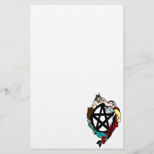 Pagan Elemental Faerie Pentacle Stationery