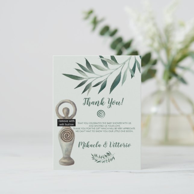 Pagan Goddess Baby Shower Thank You Card (Standing Front)
