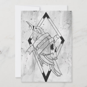 Pagan Gothic Skull Art Holiday Card