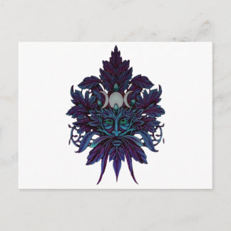 Pagan Green Man Triple Moon Wiccan God Postcard