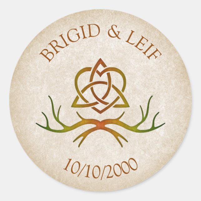 Pagan Handfasting Wedding Classic Round Sticker (Front)