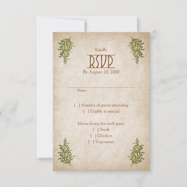 Pagan Handfasting Wedding RSVP Card (Front)