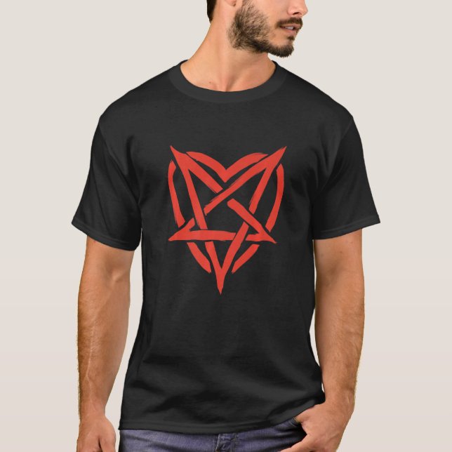 Pagan Heart Dark Aesthetic Grunge Symbol Occult Pa T-Shirt (Front)