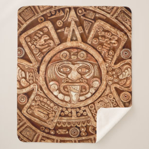 Pagan ornament of a tribe Maya texture Sherpa Blanket