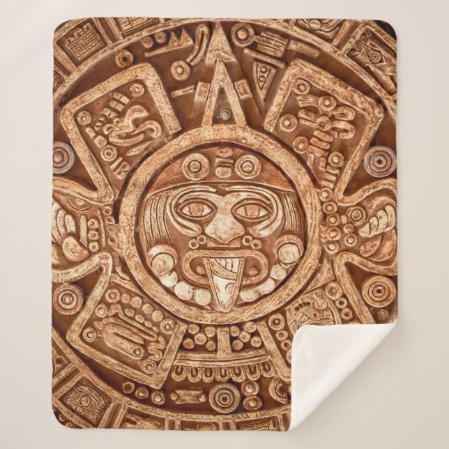 Pagan ornament of a tribe Maya texture Sherpa Blanket (Front)