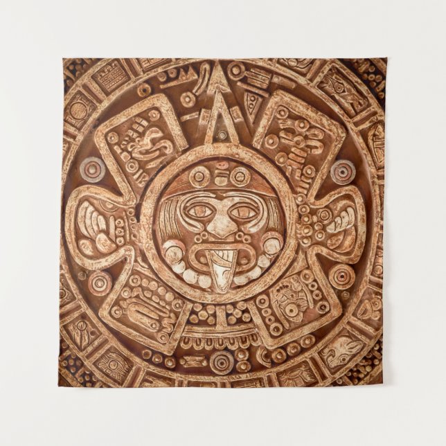 Pagan ornament of a tribe Maya texture Tapestry (Front)