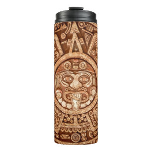 Pagan ornament of a tribe Maya texture Thermal Tumbler