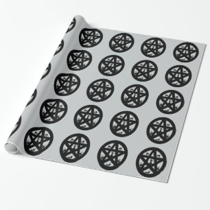 Pagan Pentacle and Black Cats Wrapping Paper