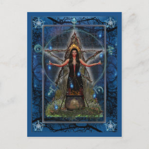 Pagan Postcard - Spellweaver Witch 'Blue ~ Water'