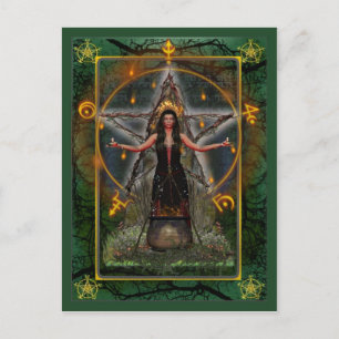 Pagan Postcard - Spellweaver Witch 'Green ~ Earth'