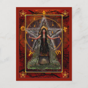 Pagan Postcard - Spellweaver Witch 'Red - Fire'