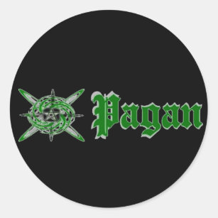 Pagan Star Green Classic Round Sticker