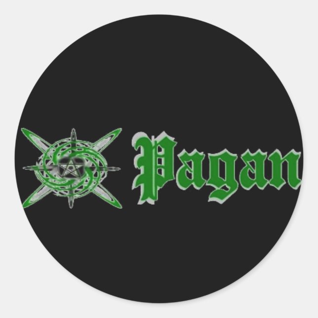 Pagan Star Green Classic Round Sticker (Front)