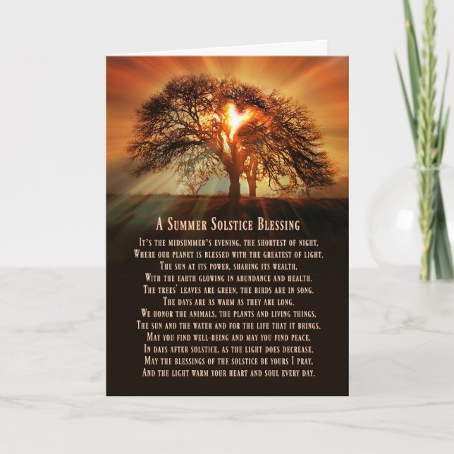 Pagan Summer Solstice Midsummer's Eve Blessings Card (Front)