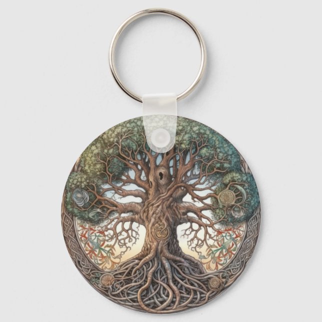 Pagan Tree of Life Keychain (Front)