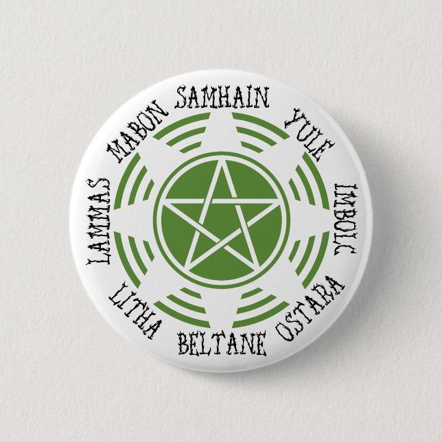 Pagan Wheel of the Year 6 Cm Round Badge (Front)