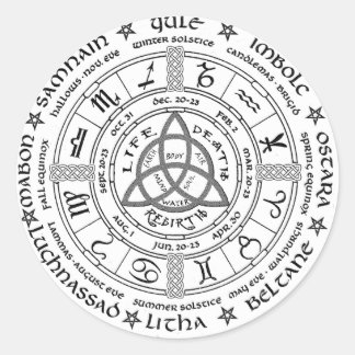 Pagan wheel of the Year Classic Round Sticker