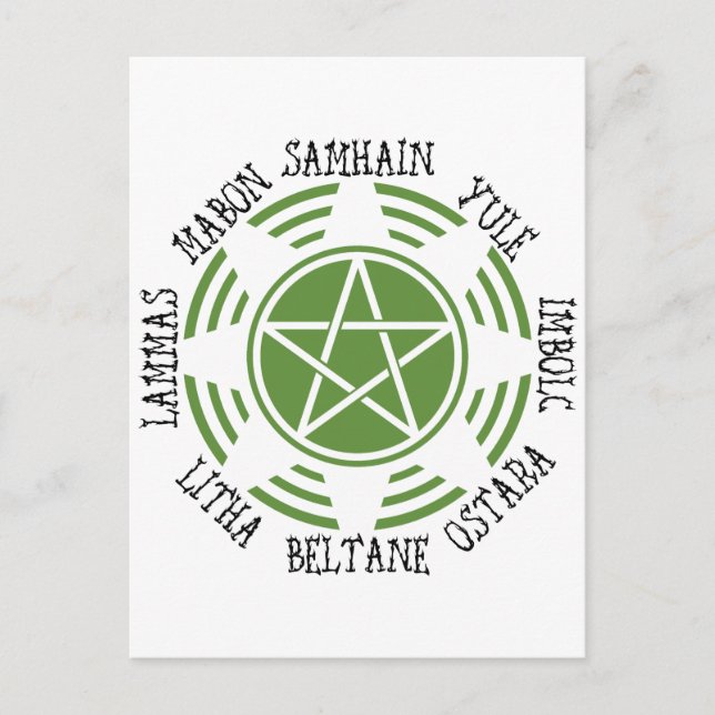 Pagan Wheel of the Year Postcard (Front)