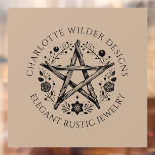 Pagan Wiccan Rustic Kraft Jewellery Designer Window Cling