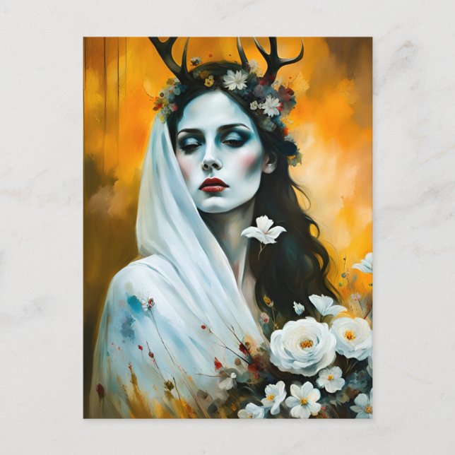 Pagan Woman Elen of the Ways As Bride Postcard (Front)