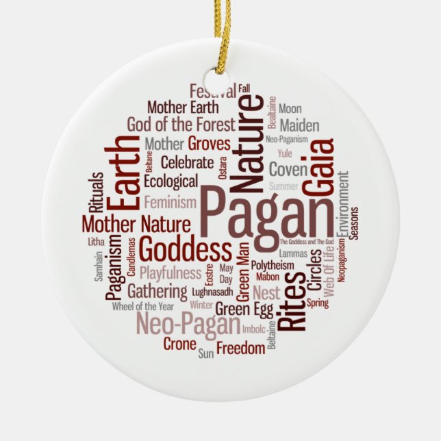 Pagan Words Ceramic Tree Decoration (Front)