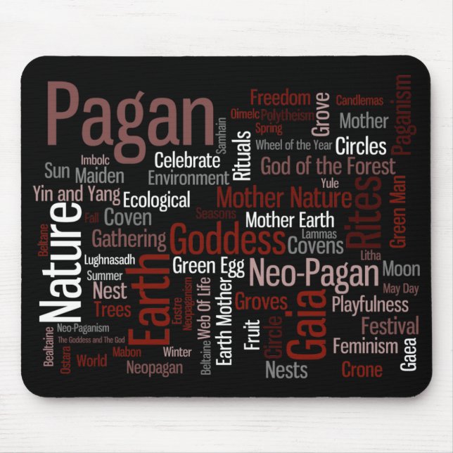 Pagan Words Mouse Mat (Front)