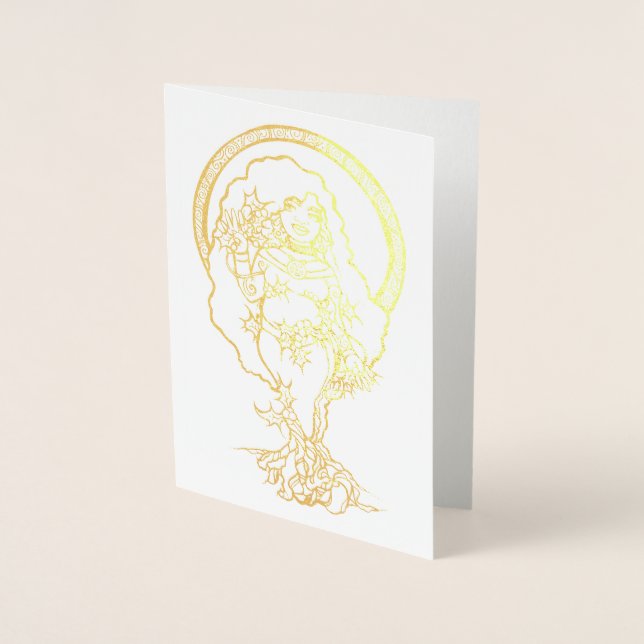 Pagan Yule Goddess Foil Card (Front)