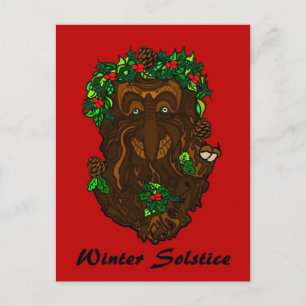 Pagan Yule Greenman Postcard