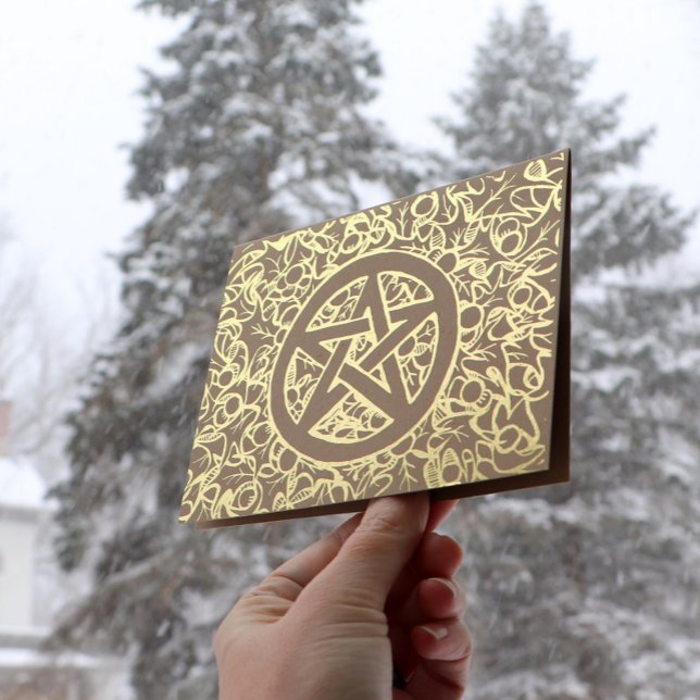 Pagan Yule Pentagram  Foil Card (Creator Uploaded)