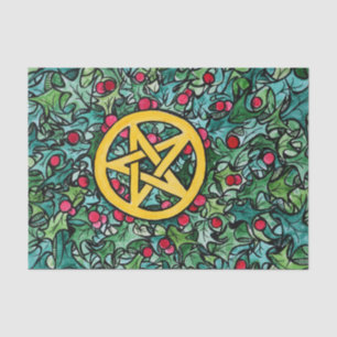 Pagan Yule Pentagram Tissue Paper