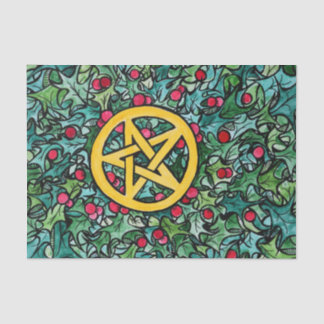 Pagan Yule Pentagram Tissue Paper