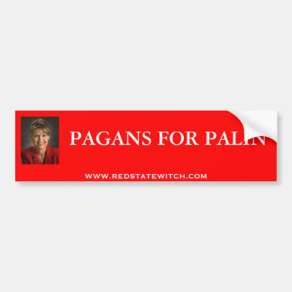 PAGANS FOR PALIN BUMPER STICKER