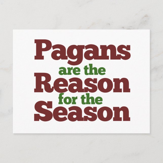 Pagans holiday season humour postcard (Front)