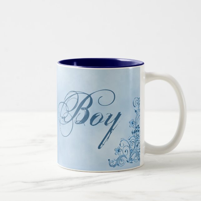 Page Boy Coffee Mug- Small: Sky Blue Elegance Two-Tone Coffee Mug (Right)