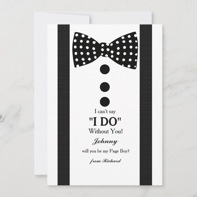 Page Boy Request Card (Front)