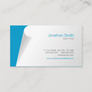 Page Curl Blue business card
