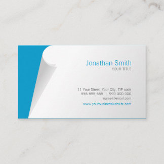 Page Curl Blue business card