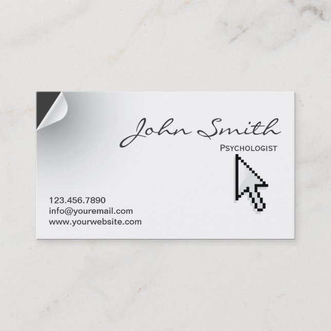 Page Curl Psychologist Business Card (Front)