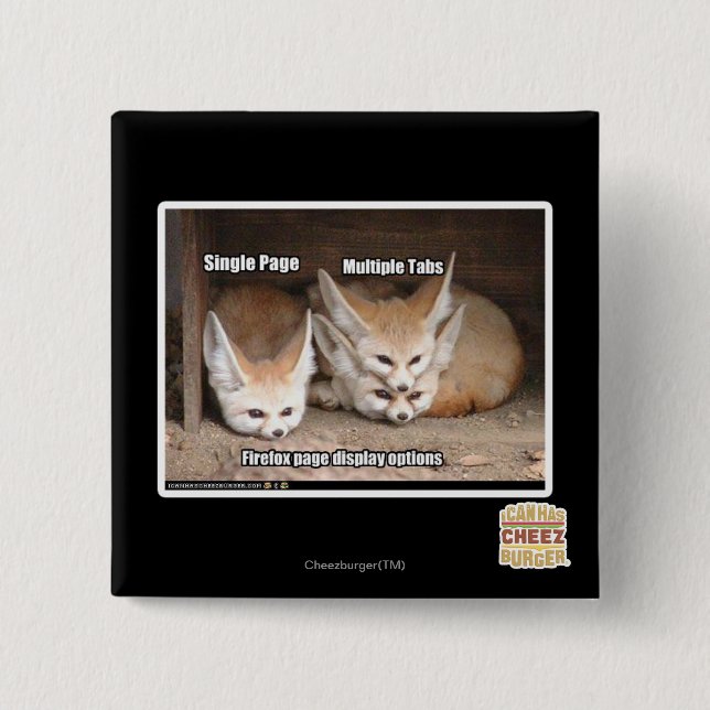 Page display options 15 cm square badge (Front)