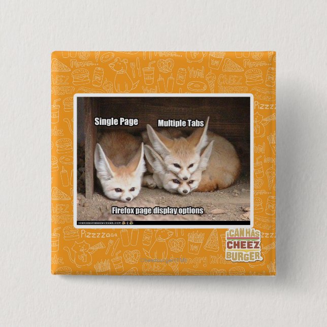 Page display options 15 cm square badge (Front)